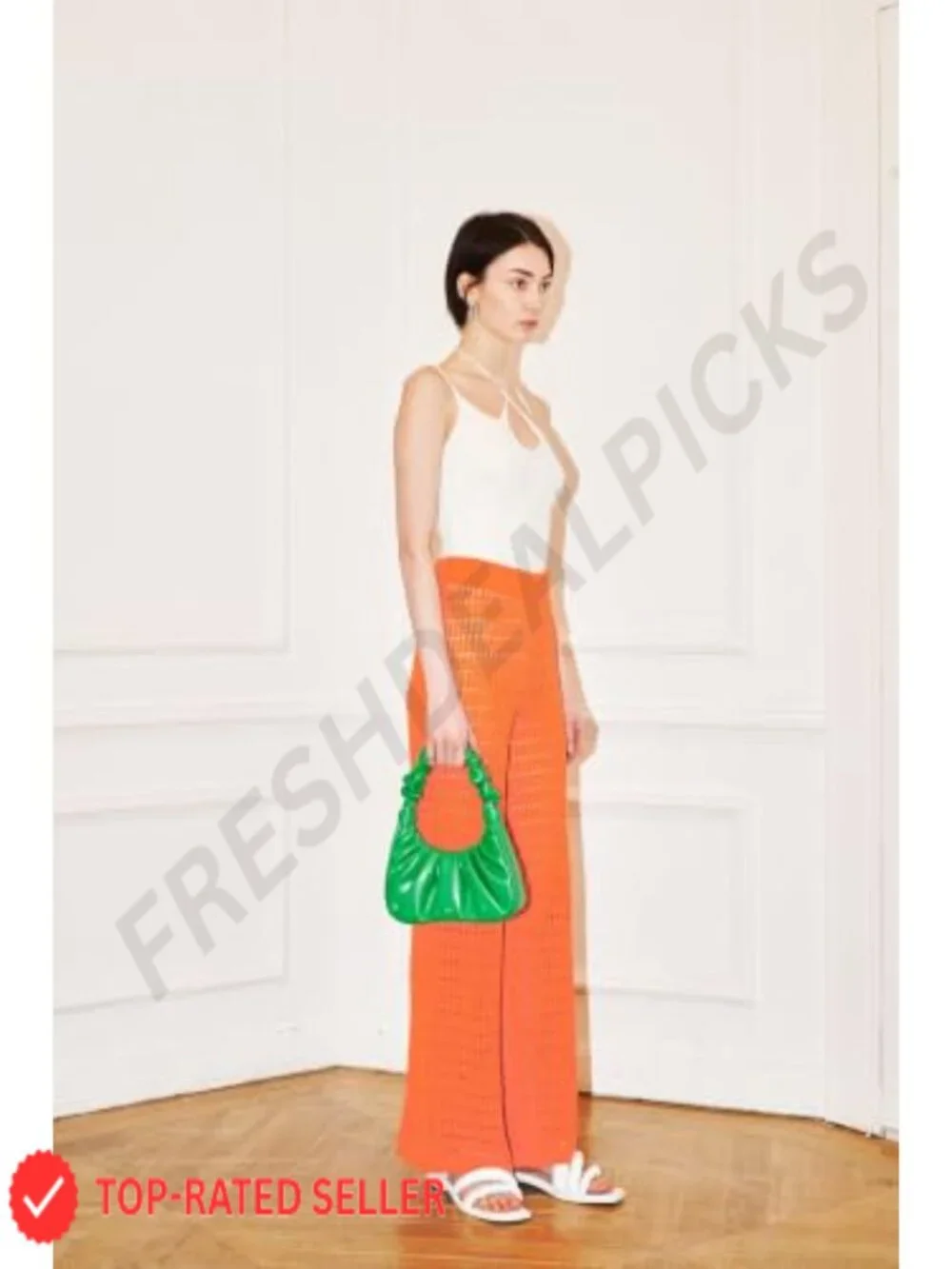 Vegan Leather Ruched Hobo Handbag with Magnet Closure